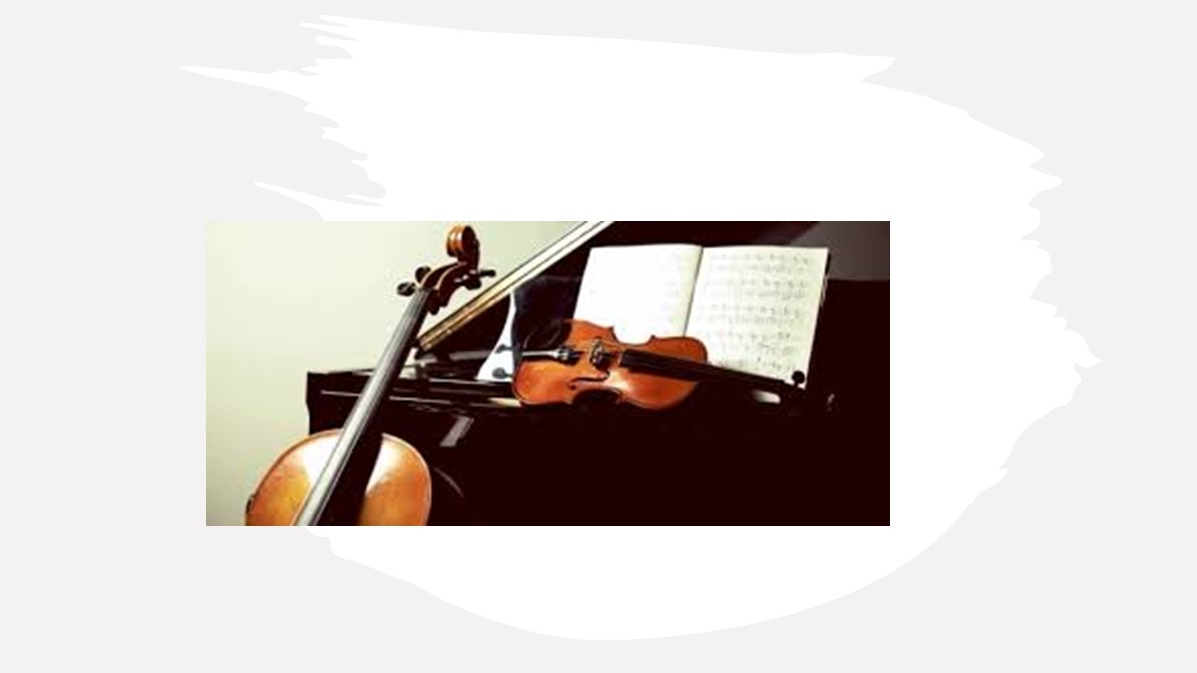 Ilustratīvs attēls ar klavierēm, vijoli un čellu